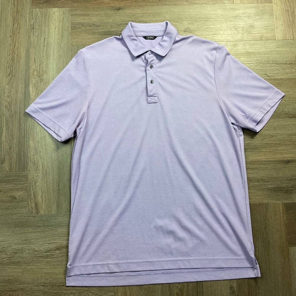 Saks Fifth Avenue Pima Cotton Blend Pique Polo Shirt Mens XXL Lavender Purple